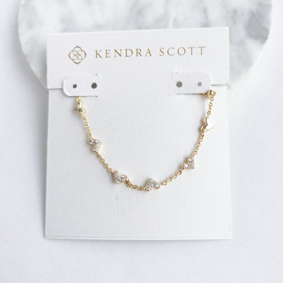 Kendra Scott Jewelry - NEW❤️ Kendra Scott Haven Heart Gold White Crystal Chain Bracelet ❤️